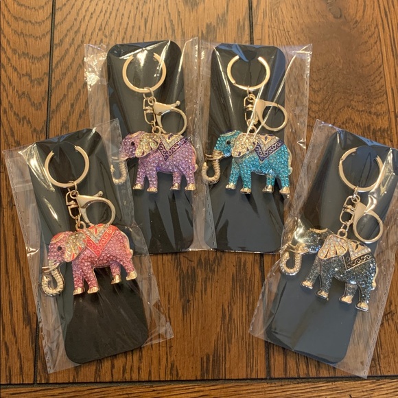 Rhinestone Elephant Bag Charm 4 Colors Available! - Picture 6 of 8